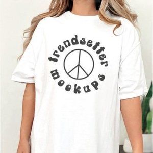 Gildan 5000 Light Pink Mockup, G5000 Mock-up, Oversized Tee Shirt Mockup, Trendy